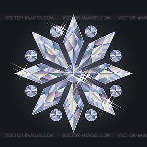Снежинка из бриллиантов, векторная иллюстрация - клипарт в векторе / векторное изображение