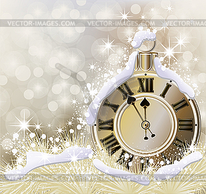 Happy New Year and Merry Christmas golden background, v - vector image