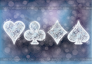 Christmas poker snow background, vector illustration - vector clipart