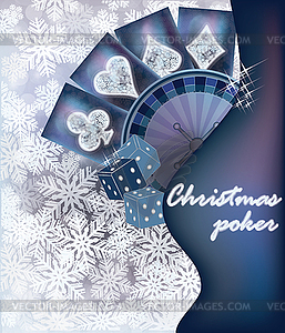 Christmas poker invitation card, vector illustration - vector clipart