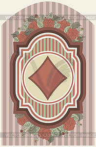 Vintage poker diamonds card, vector illustration - vector clip art