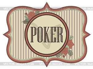 Vintage poker casino banner, vector illustration - vector clip art