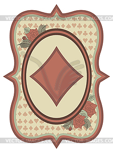 Vintage casino poker diamonds card, vector illustration - vector clipart