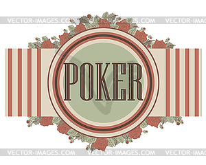 Vintage casino poker banner, vector illustration - vector clipart