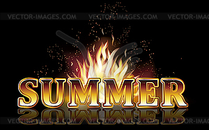 Summer fire flames, vector illustration - vector EPS clipart