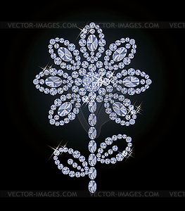 Beautiful diamond flower, vector illustration - vector image