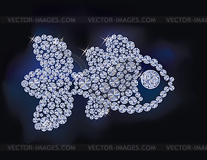 Diamond fish background, vector illustration - vector image