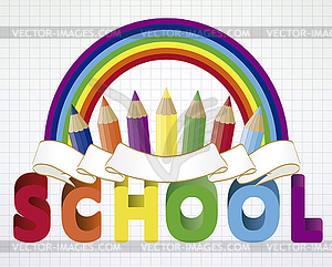 Back to school wallpaper with multicolored pencils - vector clipart