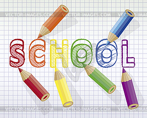 Back to school background with multicolored pencils - vector clipart