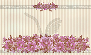 Vintage floral banner, vector illustration - vector clip art