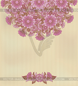 Vintage floral invitation card, vector illustration - vector EPS clipart