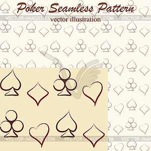 Poker seamless pattern monochrome, vector illustration - royalty-free vector clipart