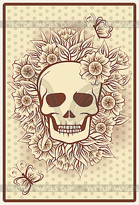 Halloween poker cards with skull, vector illustration - vector clip art