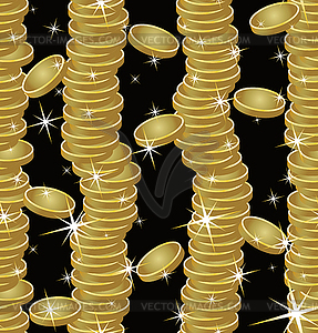 Seamless pattern golden coins, vector illustration - vector clipart