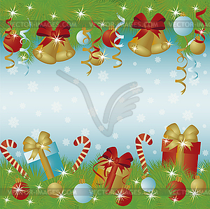 Happy New Year and Merry Christmas greeting seamless  - color vector clipart