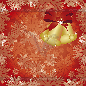 Winter xmas bells seamless background, vector - royalty-free vector image