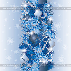 Seamless pattern. Winter background silver xmas balls - vector image