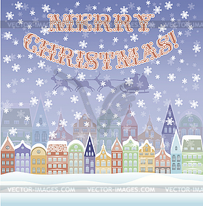 Merry Christmas greeting card, vector illustration - vector clipart