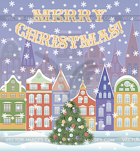 Merry Christmas holiday background, vector illustration - vector image