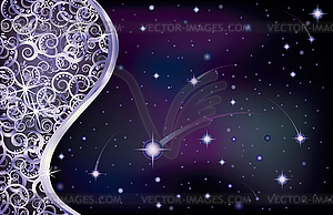 Holidays wallpaper with starry night sky, vector  - vector image