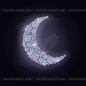 Brilliant precious moon, vector - vector clipart