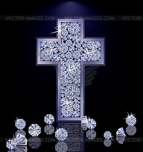 Diamond Cross wallpaper, vector illustration - vector clipart