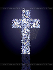 Diamond precious cross, vector illustration - vector image