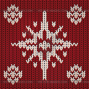 Трикотажное Рождественские шаблон с снежинки, векторные - стоковое векторное изображение