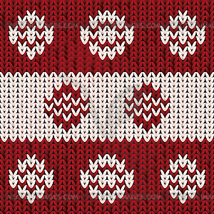 Knitted winter background, vector illustration - vector clipart