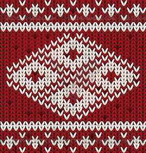 Winter knitted ornate, vector illustration - vector image