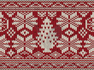 Merry Christmas knitted seamless background, vector - vector image