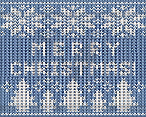 Merry Christmas holidays knitted wallpaper, vector illu - vector clipart