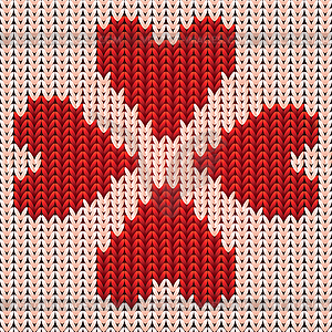 Knitted hearts, st valentines day card, vector - vector clip art