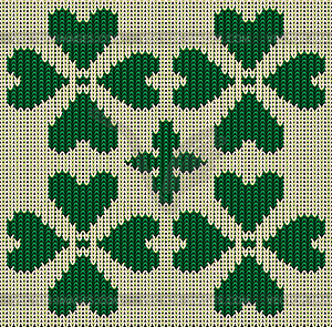St patrick's day knitted clover card, vector  - vector clipart