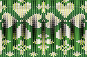 St patrick's day knitted clover banner, vector - vector image