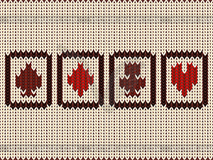 Knitted poker background, vector illustration - vector image