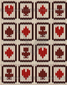 Knitted poker cards seamless pattern, vector - vector clipart