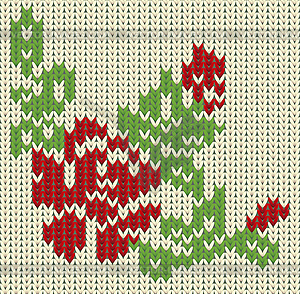 Knitting rose flower, vector illustration - vector image