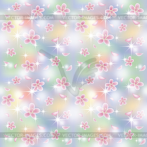 Spring sakura seamless background, vector illustration - vector clipart