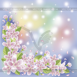 Spring floral sakura wallpaper, vector illustration - vector clipart