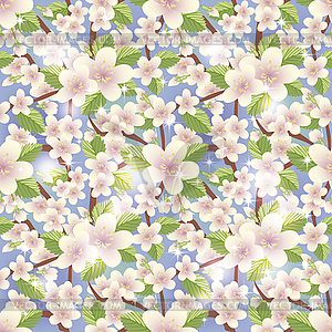 Spring floral sakura seamless pattern, vector  - vector clip art