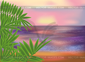 Morning sea background, vector illustration - vector image