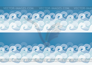 Ocean waves seamless pattern, vector illustration - vector image