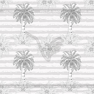 Palm tree summer seamless pattern, vector illustration - vector image