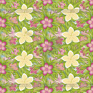 Tropical seamless pattern, vector illustration - vector image