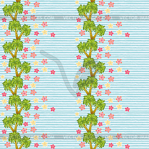 Palm tree seamless pattern, vector illustration - vector image