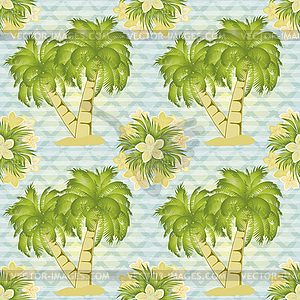 Palm tree seamless pattern, vector illustration - vector image