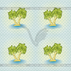 Seamless pattern with palm tree, vector illustration - vector image