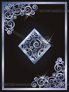 Poker card diamonds, vector illustration - vector image