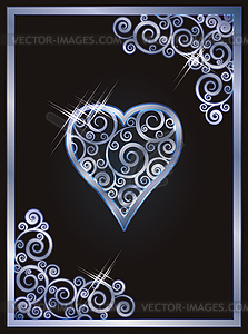 Poker card hearts, vector illustration - vector clipart